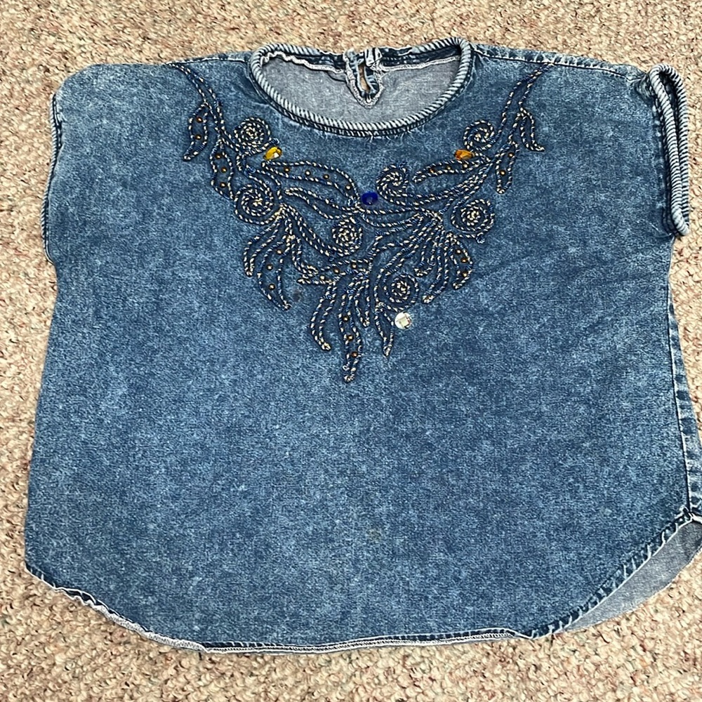 Vintage 90s denim top - Picture 1 of 5
